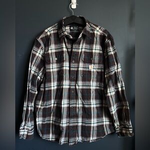 Men's Carhartt Loose Fit  XL Heavyweight Flannel Long Sleeve Plaid Shirt
